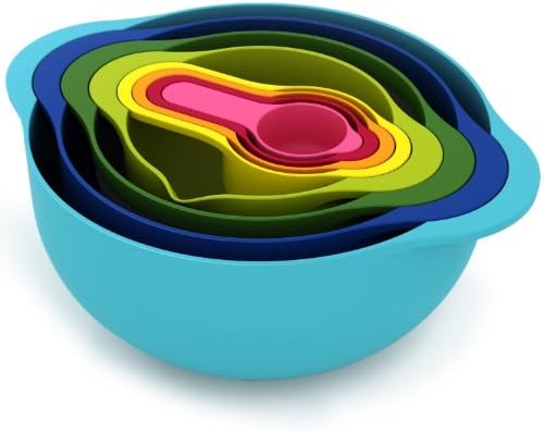MyKitchen Compact Nest 8 Mixing Bowl Set, Multi-Colour