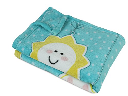Baby-Plüschdecke mit süßem Tiermotiv – erhältlich in 4 Varianten und in einer Einheitsgröße von ca. 75 x 100 cm, Wolken und Mond - 7
