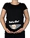 Maternity Pregnancy size 10 - 20 Cotton BABY Peek a boo Top Tunic T-Shirt (Medium, Black)