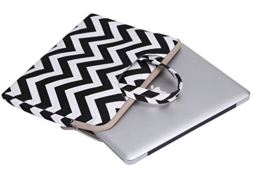 MOSISO Chevron Segeltuchstoff Hülle Sleeve Aktentasche für 15-15,6 Zoll MacBooks, Laptops Farbe: Schwarz - 2
