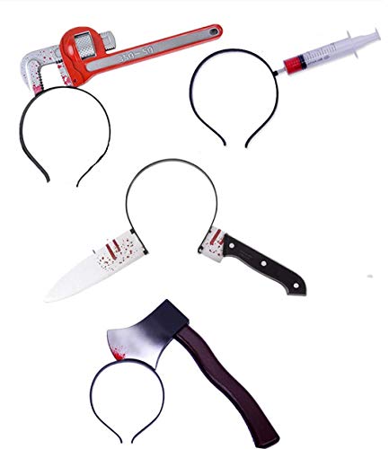 4 Piezas de Horror Scary Diadema de Halloween - Realista Guadaña...