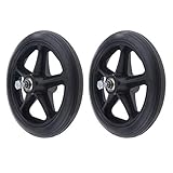 P Prettyia 2pcs Wheelchair Front Castor Wheels Replacement Part Black 7 Inch 5/16 Bearing 5 Spoke