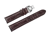 23mm braun deluxe Lederarmbänder Männer / Riemen Ersetzungen seidenmatt lackiert mit Faltschließe gepolstert