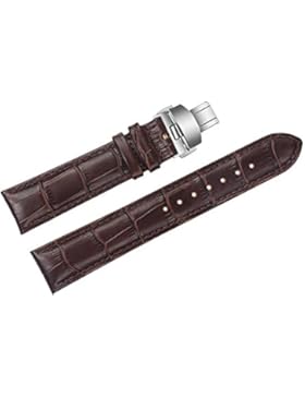 23mm braun deluxe Lederarmbänder Männer / Riemen Ersetzungen seidenmatt lackiert mit Faltschließe gepolstert