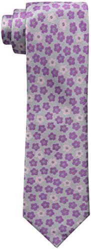 Happy Ties Men's Flower Necktie, Grey, One Size