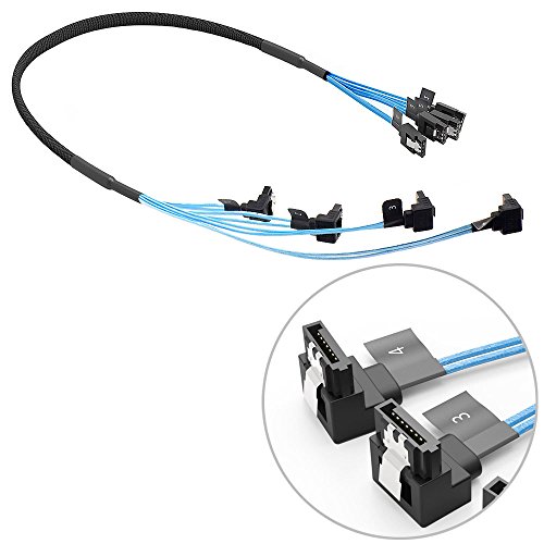 ORICO SATA Kabel 30cm - 60cm SET 4X L - Typ 6Gb für Festplatten Gerade + Stecker Im rechten Winkel, BW90