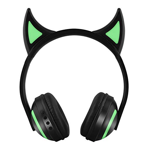 Preisvergleich Produktbild UMCCC Leuchtende Kopfhörer, kabelloses Headset mit Mikrofon LED-Licht Cosplay Fantasy Faltbare Over-Ear-Gaming-Headsets für iPhone iPod PC Laptop TV Mp3 Gaming,3