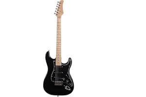 Lykos GST Stylish Electric Guitar Kit + Pickguard + Bag + Strap + Tremolo Bar + Spanner Tool (Black)