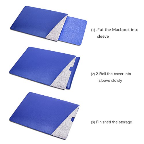 WALNEW 15 MacBook Pro 15 Zoll, Veröffentlicht in 2016, Schutzhülle, Hülle, Case, Cover, mit Zwei-Taschen-Design mit Geschütztem Inneren und Externem Mousepad,Marineblau - 5