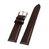 Alienwork Uhrenarmband für Herren-Uhr mit Lederarmband braun
