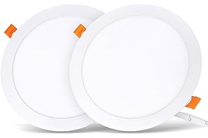 ‎LVWIT LVWIT 2x 18W Ultraslim LED Einbauleuchten, ersetzt 150W Halogen, runde Deckenleuchte mit Treiber, Neutralweiß 4000K, 1650 lm, AC 230V, Downlight/Einbaustrahler/Einbauspots (2er Pack)