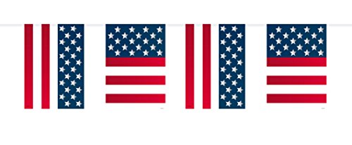 Party Dekoration USA Mottoparty Wimpelkette Flaggen 10 Meter