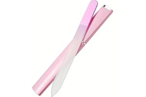 Romaxo Crystal Nail Glass File Strong Glass File for Natural and Artificial Nails, Double Sided,Nail File with Case Professional Salon Manicure/Pedicure Tool for Nails Women Men Kids Nail Care Gift