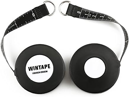 Wintape Set of 2 Black Color 254 cm 100-inch Profi Fibreglass Retractable Clothes Makers Tape Measure