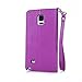 Produktbild Anlike Samsung Galaxy Note 4 /SM-N9100 (5,7 Zoll) Hülle, Schutzhülle für Samsung Galaxy Note 4 /SM-N9100 (5,7 Zoll) Wallet Tasche [Butterfly geprägte Serie Bronzing] Handyhülle - Lila