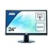 Produktbild AOC E2460PHU 61 cm (24 Zoll) Monitor (VGA, DVI, HDMI, USB, 2ms Reaktionszeit, 1920 x 1080, 60 Hz, Pivot) schwarz