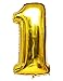 Produktbild Langxun 40 "Nummer Air-gefüllt & Helium Gold Mylar Ballons für Geburtstags-Party-Zubehör (Zahl 1)