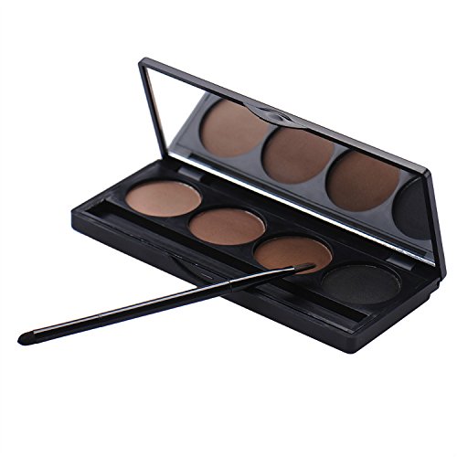 4 Farben Cosnetic Augenbrauen-Puder-Paletten-Augenbraue mit Pinsel und Spiegel Make-up-Set Kit - 3