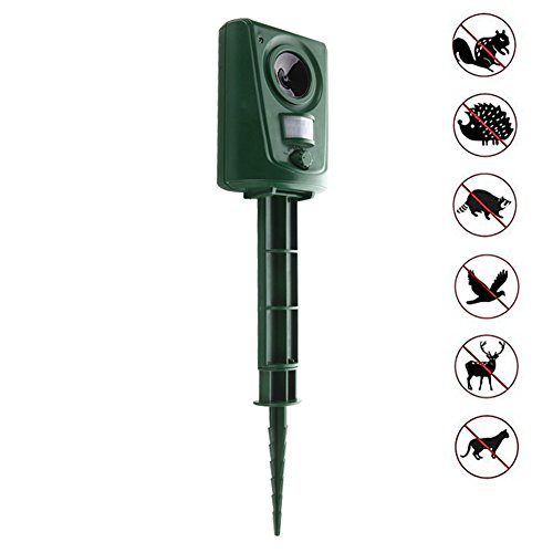 Preisvergleich Produktbild Ultraschall Vertreiber Surenhap Tierabwehr [Upgrade] im Freien Elektronische Schädlingsbekämpfung mit Bewegungssensor für die Abwehr von Hunde Katzen Kaninchen Vögel