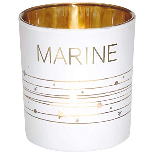 Preisvergleich Produktbild DRAEGER Teelichthalter Marine weiß / gold