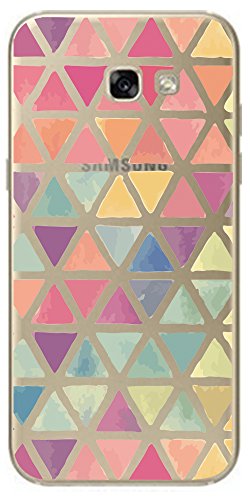 NOVAGO Funda compatible Samsung Galaxy A5 2017 (A520) Gel de Silicona irrompible con Motivos (Triángulos de colores)