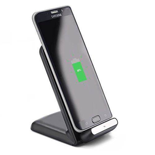 0 W Schnelle WLAN Ladegerät, Itorrent Qi Charging Stand A18 C nur geeignet für Samsung S7 S7 Edge S6 Edge Plus Note5 in Portrait Modus, nicht geeignet für andere Qi-Handys (Schnelle Power Adapter nicht im Lieferumfang enthalten) - 5