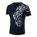 Produktbild Herren Shirts, manadlian 2017 New Hot Father 's Day Herren Sommer Druck Kurz Ärmel T Shirt Baumwolle Tops Oversize O Hals passt für Geschenk, Baumwollmischung, navy, M