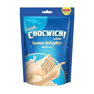 LuvIt Chocwich White Home Delights Wafer Chocolates | Crunchy & Delicious | Homepack | Gift Combo | Pack of 1, 170g