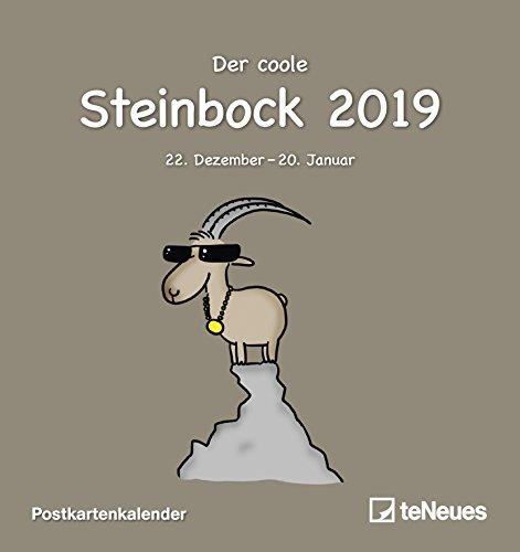Preisvergleich Produktbild Sternzeichen Steinbock 2019 - Postkartenkalender, Sternzeichenkalender, Horoskop, Astro 2019 - 16 x 17 cm