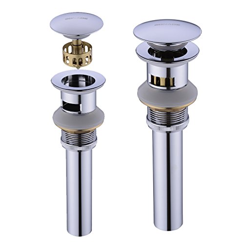 BONADE® Chrom Universal Ablaufventil Ablaufgarnitur mit Überlauf POP UP Ventil für Waschtisch oder Waschbecken