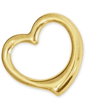 CLEVER SCHMUCK Goldener Anhänger Herz 16 mm innen offen und beidseitig plastisch gewölbt 333 GOLD 8 KARAT