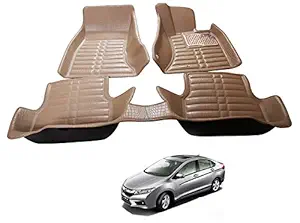 AYW 5D Car Mat for Honda City IVTEK / IDTEK Beige Color (Model Year : 2014-2019)