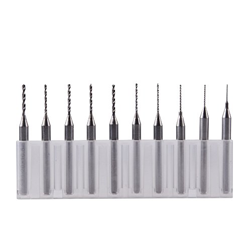 Pasway 10pcs PCB Micro Bohrer Drill Tool 0.3mm bis 1.2mm Spiralbohrer Präzisionsbohrer CNC-Leiterplatte Hartmetall-Micro Bohrer