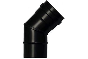 BRICOSOL CODO EXOJO PARA ESTUFA PELLET VITRIFICADO 45 º (80 Milímetros Diámetro)