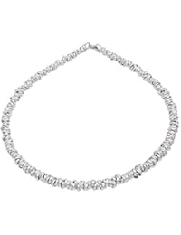 ParticolarModa Collana stile dodo nodini intrecciato per donna in alluminio e acciaio Dorato Argentato Bronzo Fum&egrave; 6 mm