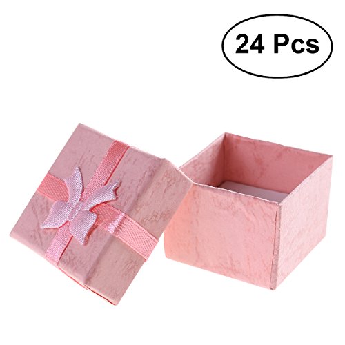 Preisvergleich Produktbild TOYMYTOY 24 Rosa Schmuckkästchen Kleine Geschenkboxen Set 4*4*3cm