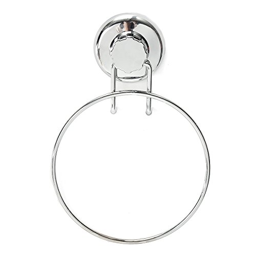 TAPCET Rund HandtuchHalter Handtuchringe Selbstklebende Edelstahlhaken Haken ohne Bohren Wandmontage für Küche/Bad Leistungsstarke Vakuum-Saugnapf