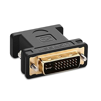 UGREEN Adaptateur DVI VGA, Connecteur DVI I 24+5 vers VGA 15 Broches Mâle à Mâle Support 1080P, Plaqué Or