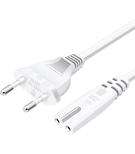 Cavo Alimentazione UK 3 Pin A IEC C7 Fig8 1.8m - Lite-am, Certificato ASTA, 3A Fuso