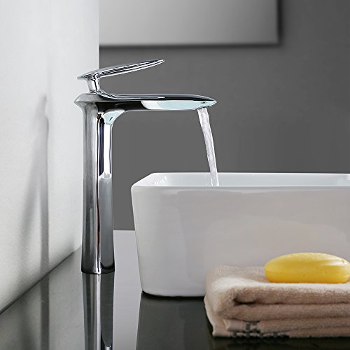 Homelody Chrom Wasserhahn Waschtischarmatur hoch Waschbecken Armatur mischbatterie Waschbeckenarmatur Einhebelmischer Badarmatur für Bad - 7