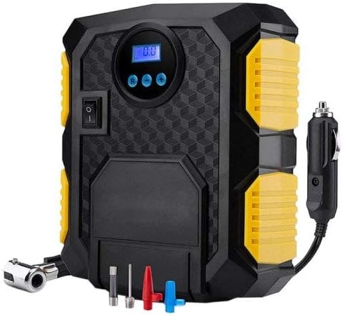 HaiMa Electric Dc 12V Auto Car Portable Air Compressor Pump Tire Inflator With Led Light And Digital Pressure Gauge - Black