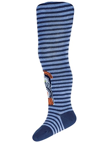 TUPTUSIE Baby Boys Cotton Tights Go Train Stripe Jeans Blue 8C9 (56-62cm (0-6 Months), Jeans Blue Stripe)