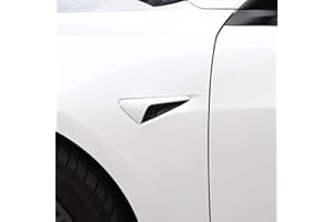 STAMOO HW 3.0 ABS Turn Signal Side Camera Protection Cover for Tesla Model 3 (2016-2022) Model Y(2020-2022) Model S X(2012-2020) Carbon Fiber Pattern Side Camera Protector Trim (Gloss White)