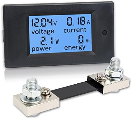 ChiTronic Digital LCD Voltmeter [DC 6.5-100V 100A], ChiTronic® Current Voltage Power Energy Watt Meter Multimeter Ammeter, with 100A/75mV Shunt