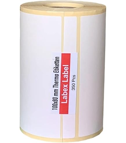 Thermo Etiketten auf Rolle - 103 x 199 mm - 350 Stück je Rolle - Kern