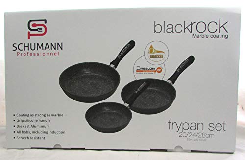 Schumann Lot de 3 poêles, Tous Feux Dont Induction, Manches Fixes