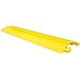Plastic Cable Protector 100x 10CM | Yellow Cable Ramp with Channel Size 25x 15MM | Drop Over Cable Cover for Indoor | Floor Wire Concealment Ramp with Anti-Slip Surface