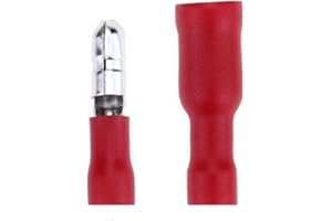 ESMARTLIFE 100Pcs Crimp Connectors,Electrical Connectors, Bullet Wire Connector Crimp 50 Female and 50 Male(Red)
