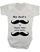 My Dad's Mustache Is Bigger Than Your Dad's Moustache Funny Bearded Dad Baby Bodysuit Babygrow Vest