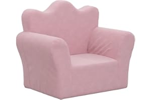 vidaXL Sofá para niños Felpa Suave Rosa